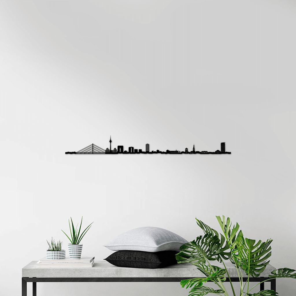 Skyline Düsseldorf skyline in wood - Skylinecity