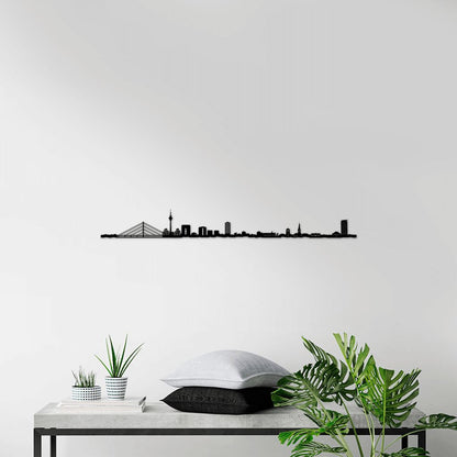 Skyline Düsseldorf skyline in wood - Skylinecity