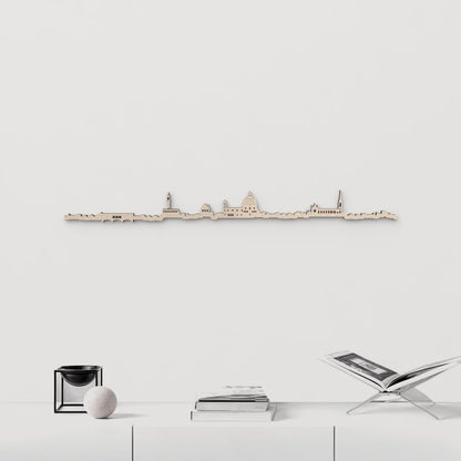 Silueta skyline de Florencia en madera negra con la Cattedrale di Santa Maria del Fiore.