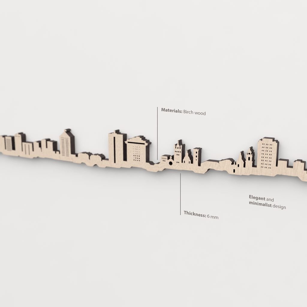 Skyline Génova skyline in wood - Skylinecity