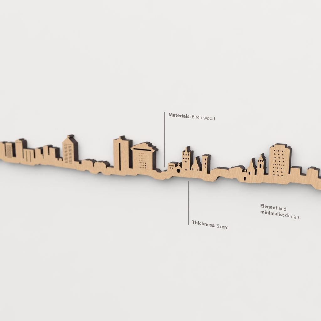 Skyline Génova skyline in wood - Skylinecity