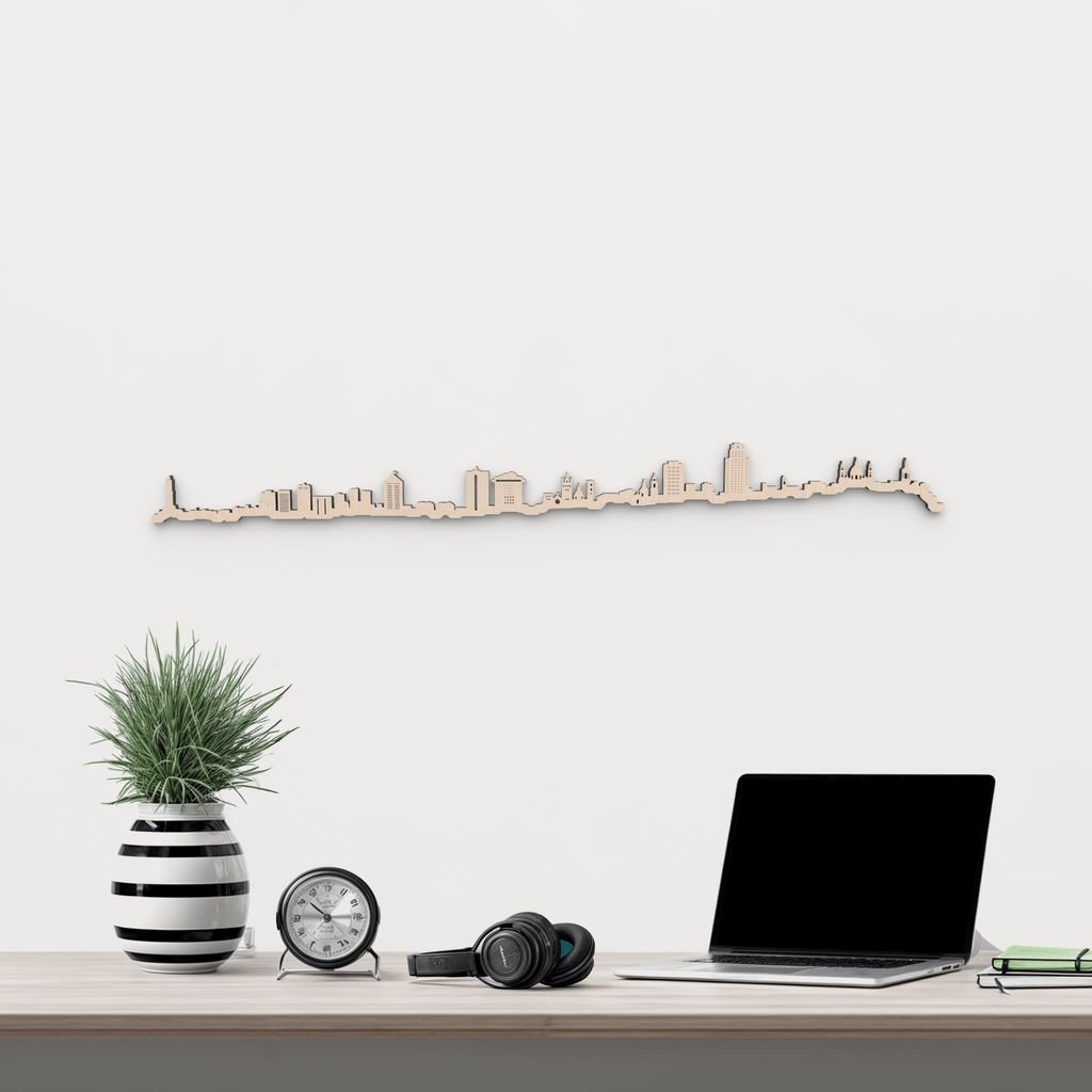 Skyline Génova skyline in wood - Skylinecity
