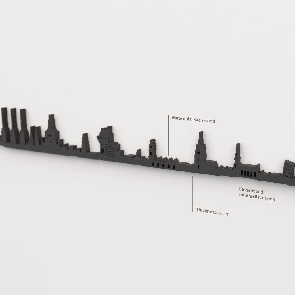 Skyline Hannover skyline in wood - Skylinecity