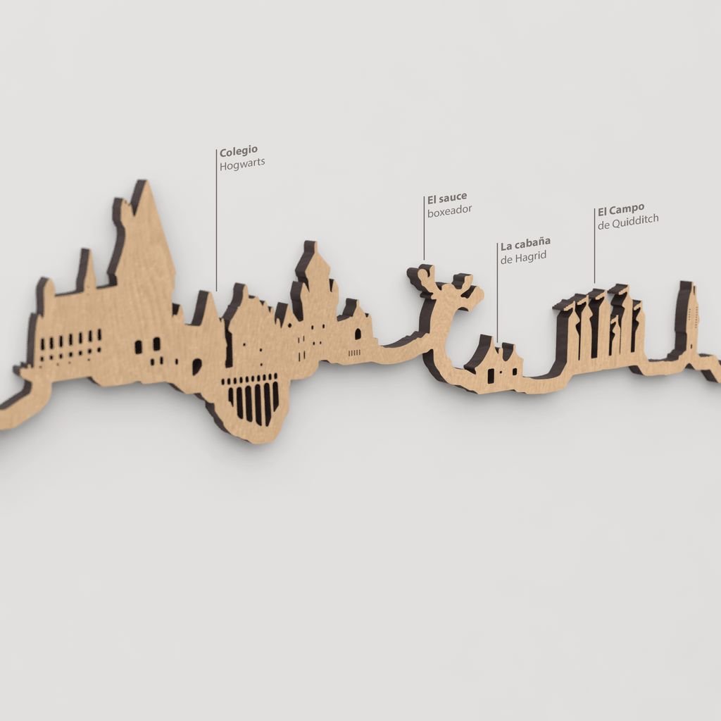 Skyline Hogwarts skyline in wood - Skylinecity