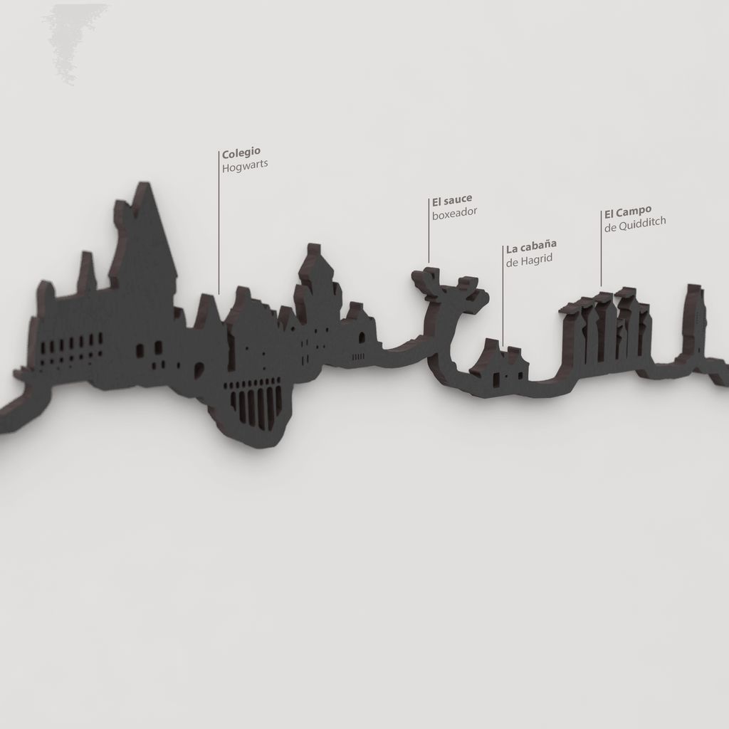Skyline Hogwarts skyline in wood - Skylinecity