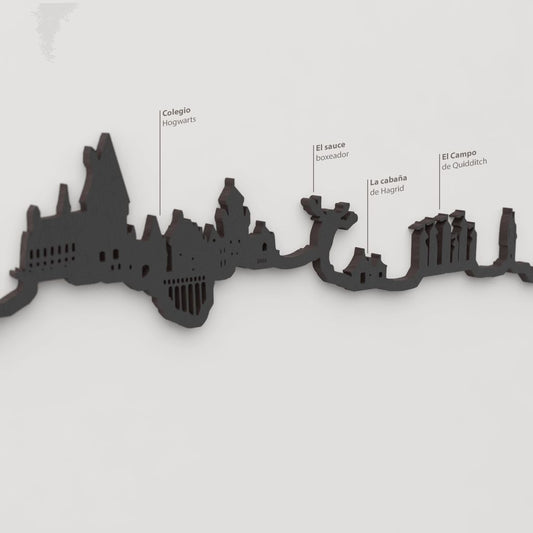 Skyline Hogwarts skyline in wood - Skylinecity
