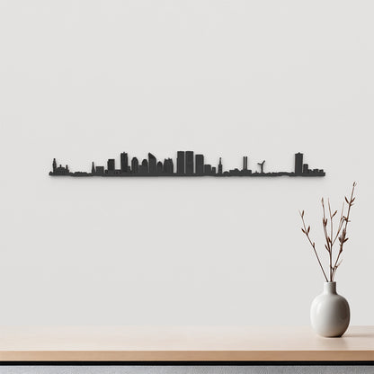 Skyline La Haya de madera negra, silueta decorativa de pared.