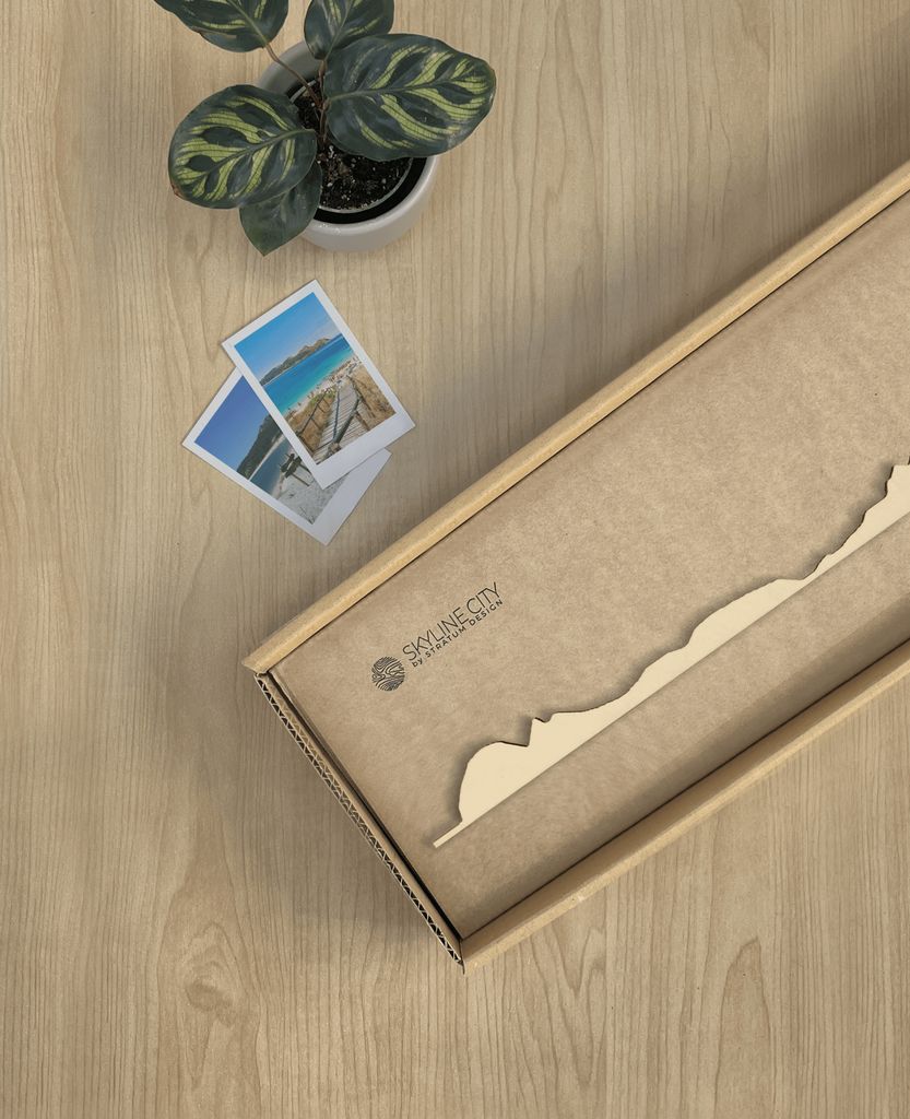 Skyline las Islas Cíes / Vigo skyline in wood - Skylinecity