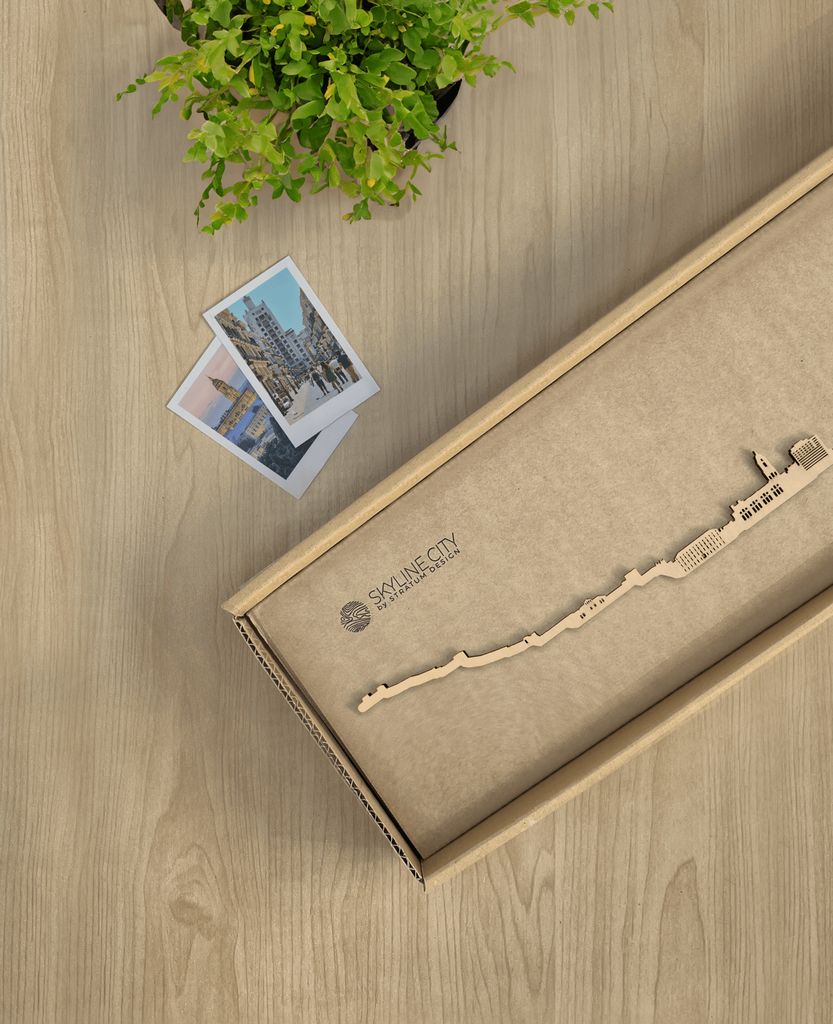 Skyline Málaga skyline in wood - Skylinecity