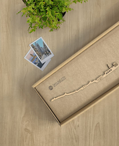 Skyline Málaga skyline in wood - Skylinecity