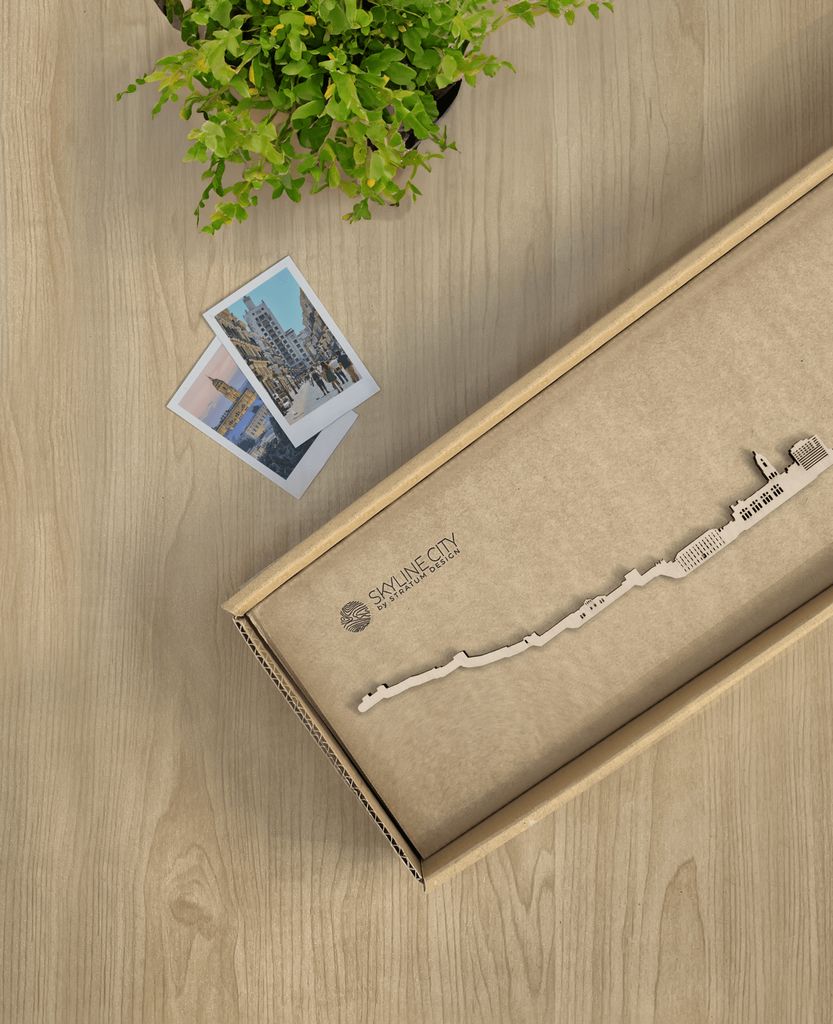 Skyline Málaga skyline in wood - Skylinecity