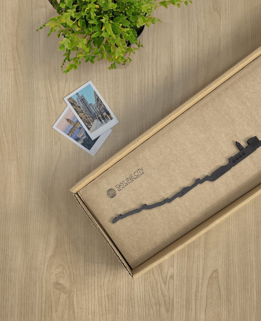 Skyline Málaga skyline in wood - Skylinecity