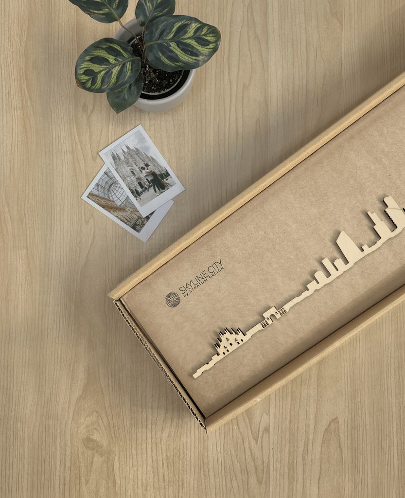 Skyline Milán skyline in wood - Skylinecity