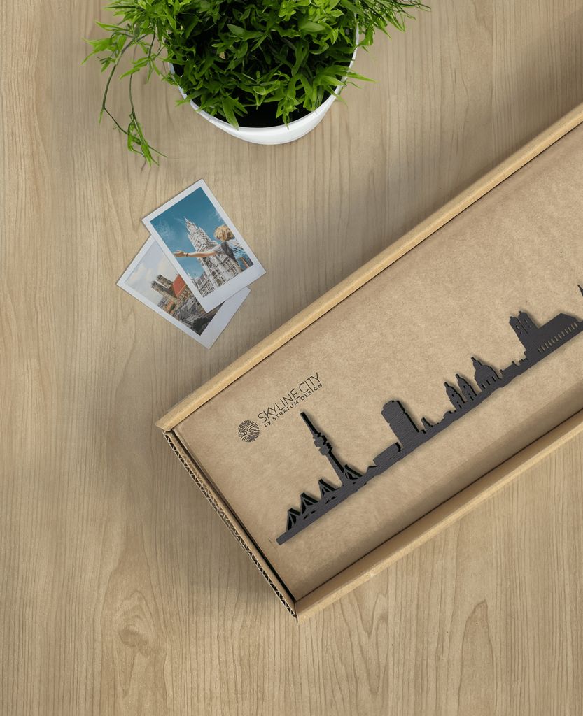 Skyline Múnich skyline in wood - Skylinecity