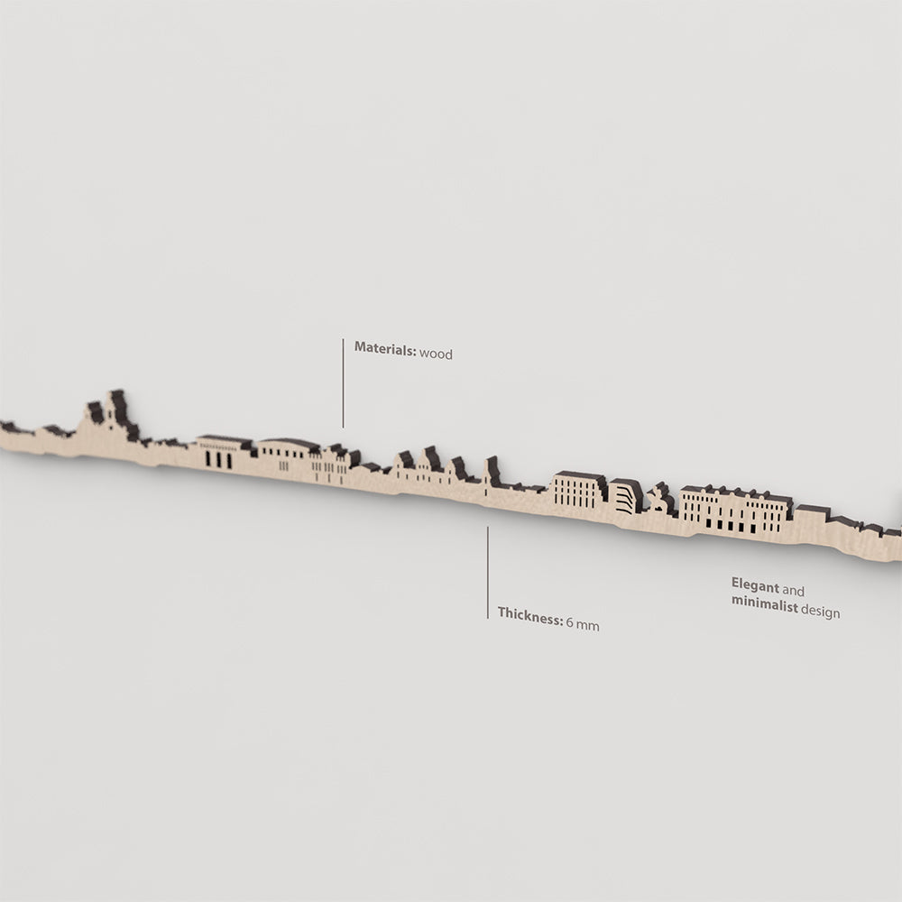 Vetado de la madera natural en el skyline Reus.