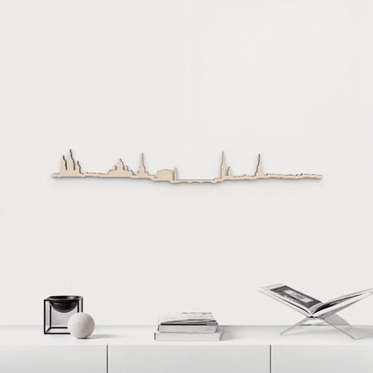 Silueta skyline de Saint Petersburg en madera de abedul natural para decoración mural.