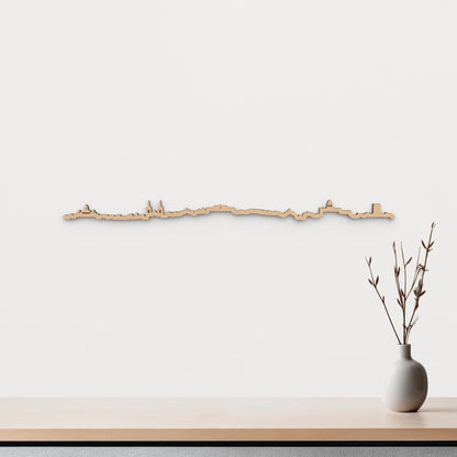 Skyline San Fernando de madera marrón para decoración de pared.