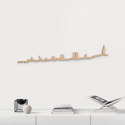 Skyline Sarajevo de madera marrón para decoración de pared.