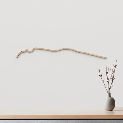 Skyline Sella del Diavolo de madera marrón para decoración de pared.