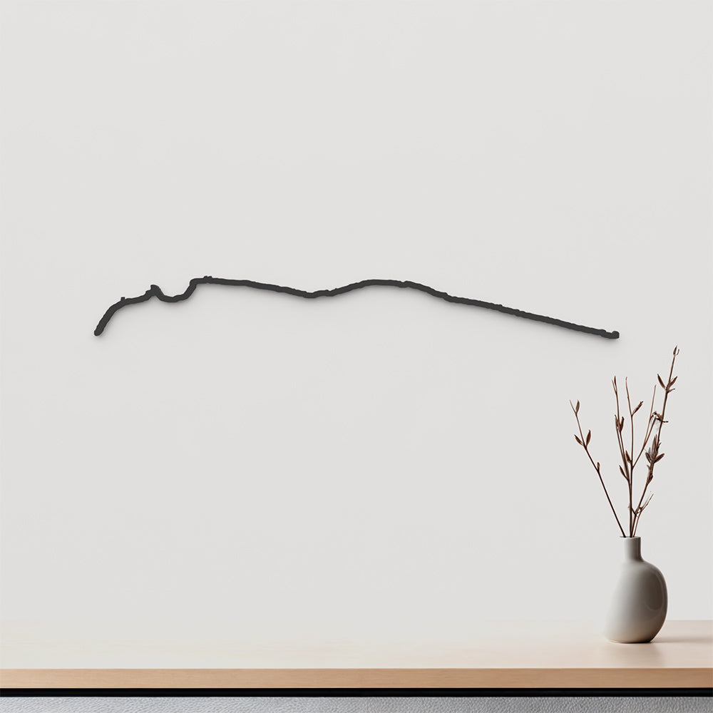 Skyline Sella del Diavolo de madera negra, silueta decorativa de pared.