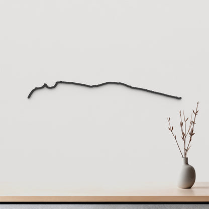 Skyline Sella del Diavolo de madera negra, silueta decorativa de pared.