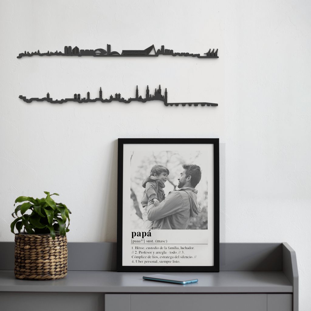 Skyline Valencia y zaragoza skyline in wood - Skylinecity