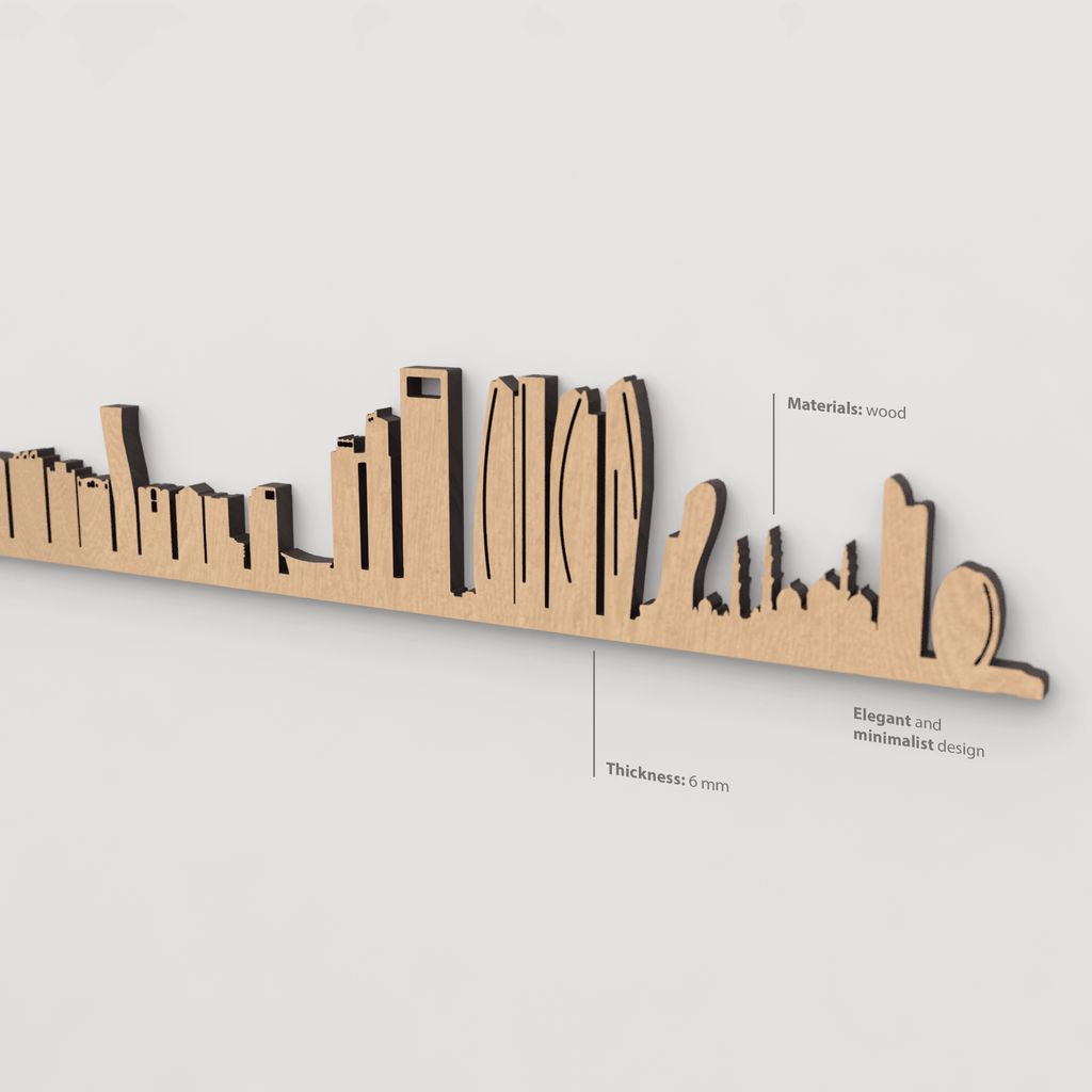 Textura de la madera marrón en el skyline Abu Dabi.