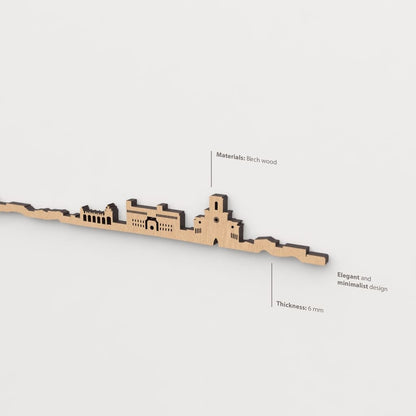 Textura de la madera marrón en el skyline Albacete.