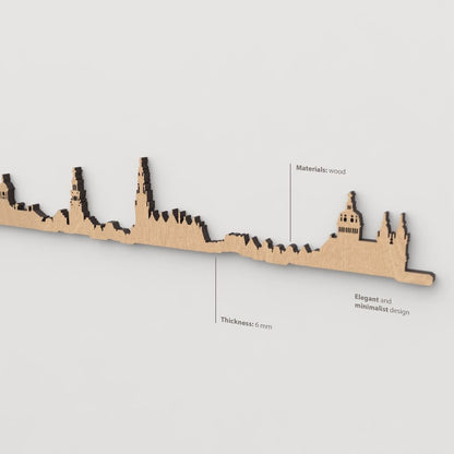 Textura de la madera marrón en el skyline Ámsterdam.