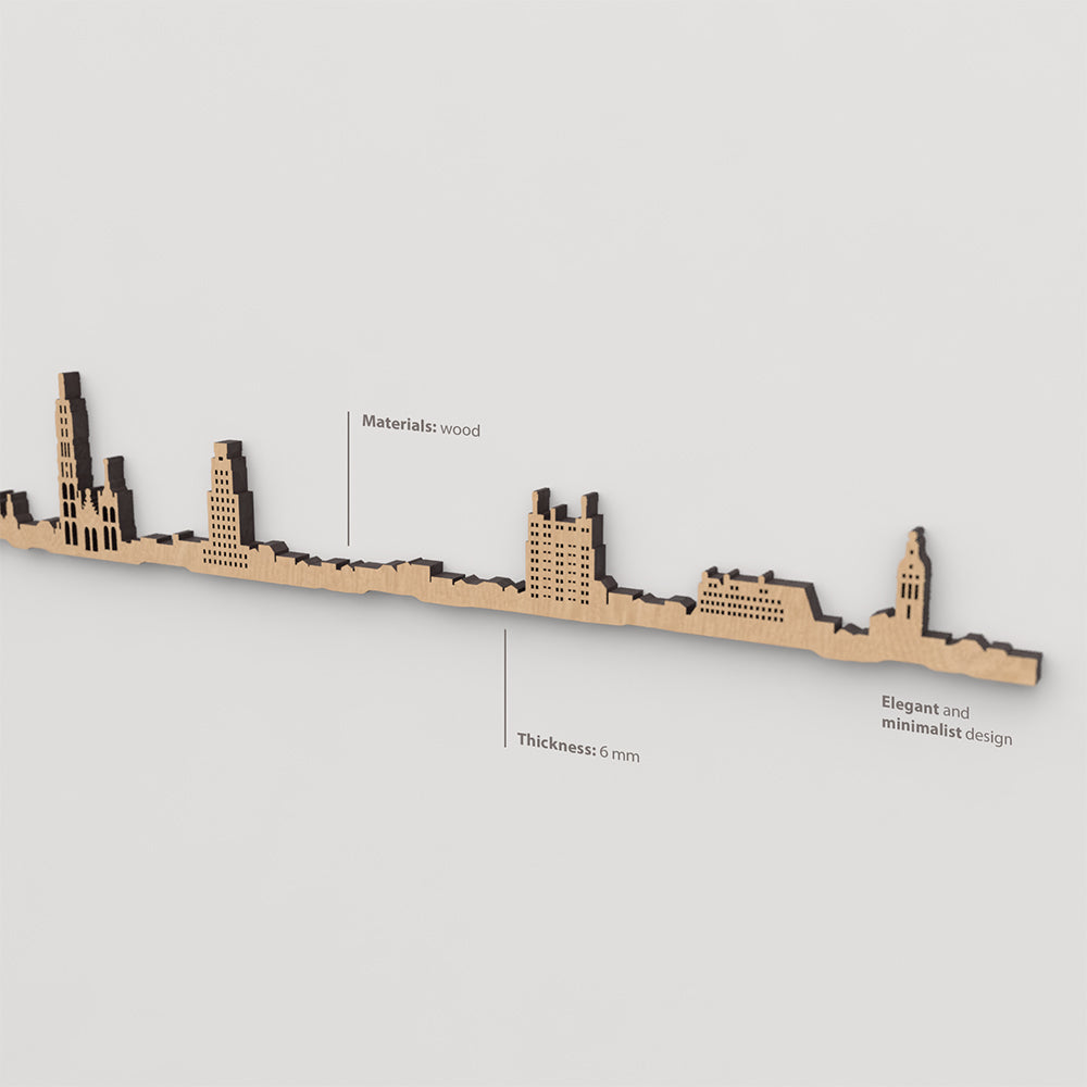 Textura de la madera marrón en el skyline Antwerp.