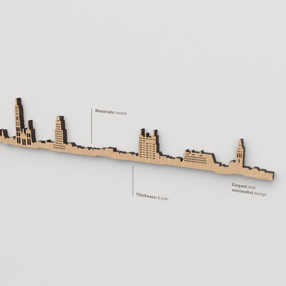 Textura de la madera marrón en el skyline Antwerp.