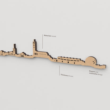 Textura de la madera marrón en el skyline Badalona.