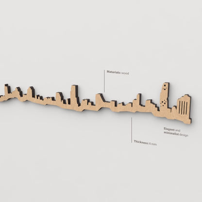 Textura de la madera marrón en el skyline Bangkok.