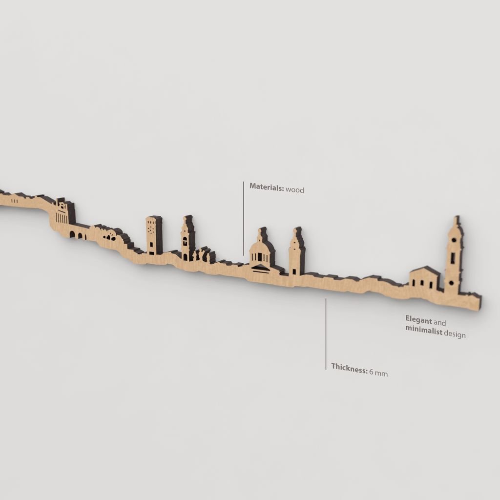 Textura de la madera marrón en el skyline Bergamo.