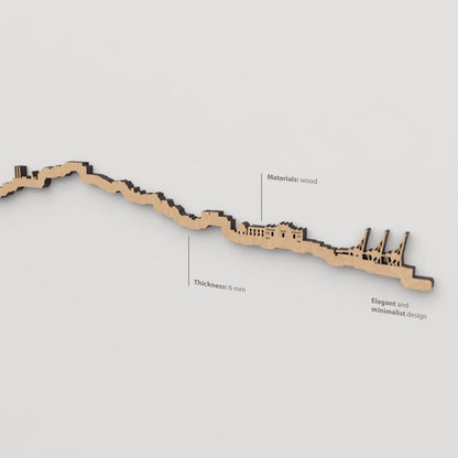 Textura de la madera marrón en el skyline Cartagena.