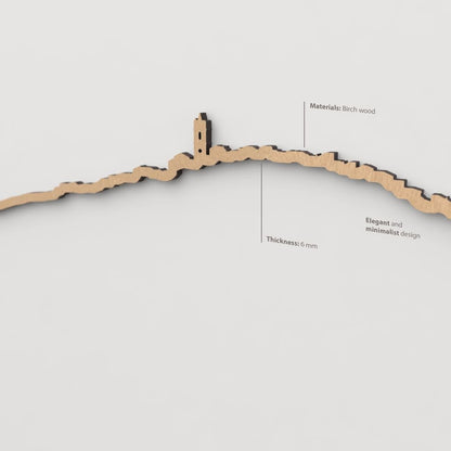 Vista de la textura marrón en la silueta del skyline de El Ballestar.