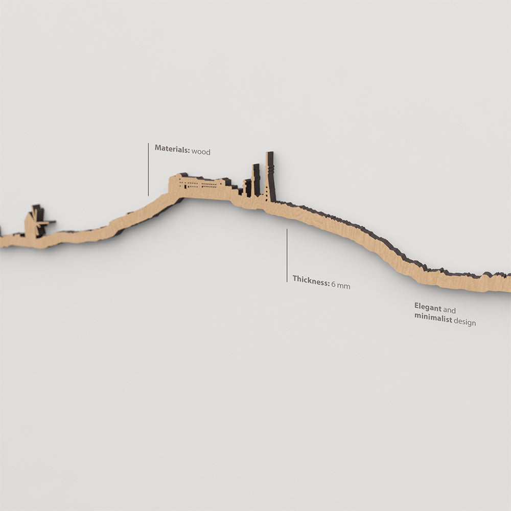 Textura de la madera marrón en el skyline El Toro Menorca.