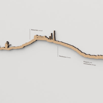 Textura de la madera marrón en el skyline El Toro Menorca.