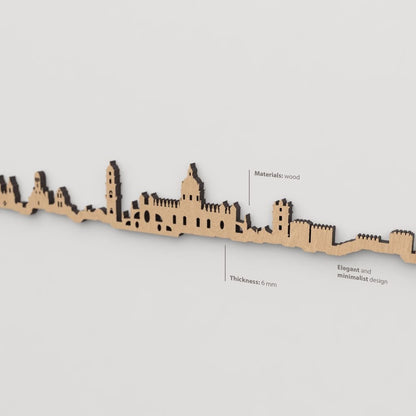 Textura de la madera marrón en el skyline Jerez de la Frontera.