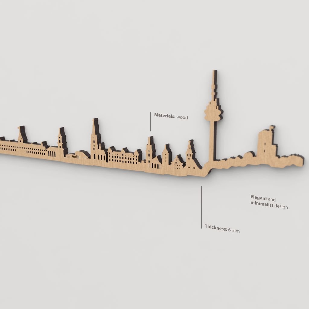 Textura de la madera marrón en el skyline Karlsruhe.