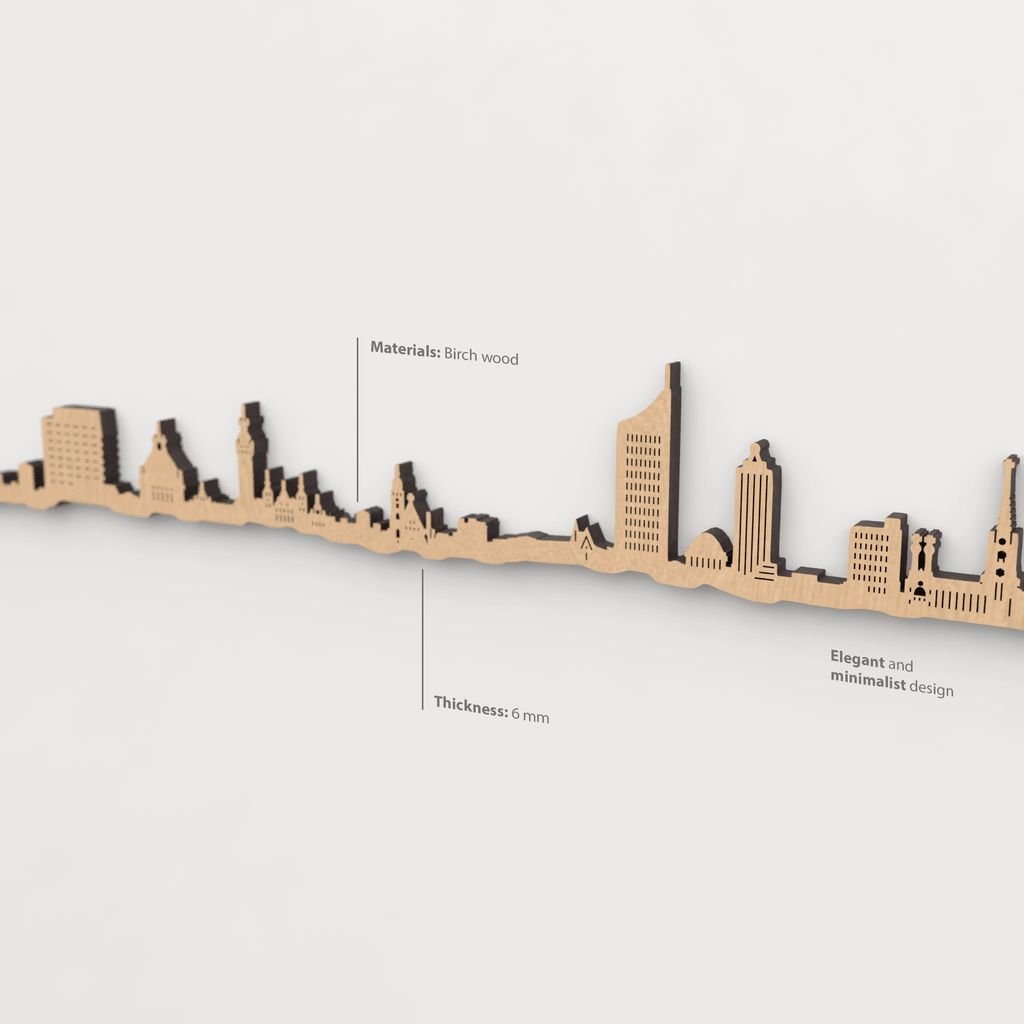 Textura de la madera marrón en el skyline Leipzig.