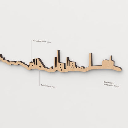 Textura de la madera marrón en el skyline Linares.