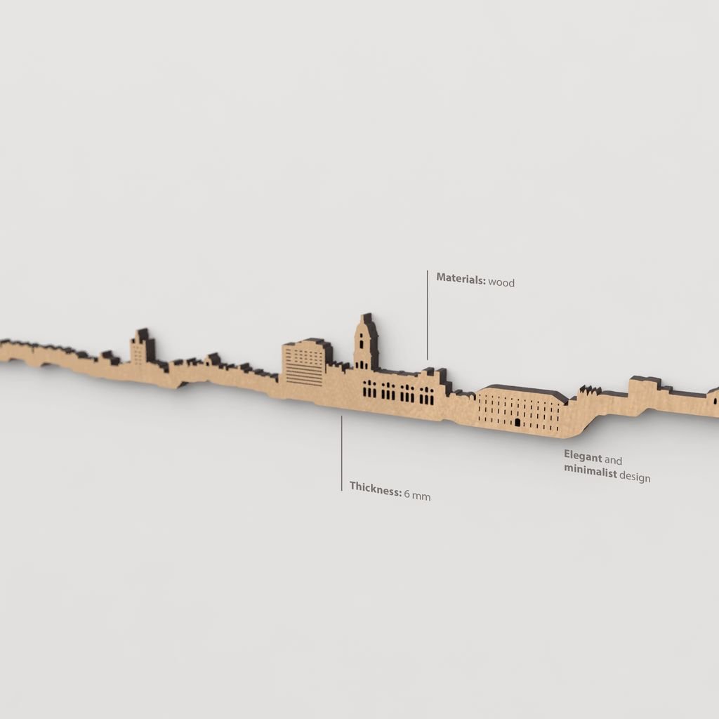 Textura de la madera marrón en el skyline Málaga.