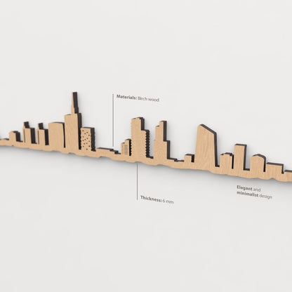 Textura de la madera marrón en el skyline Milán.