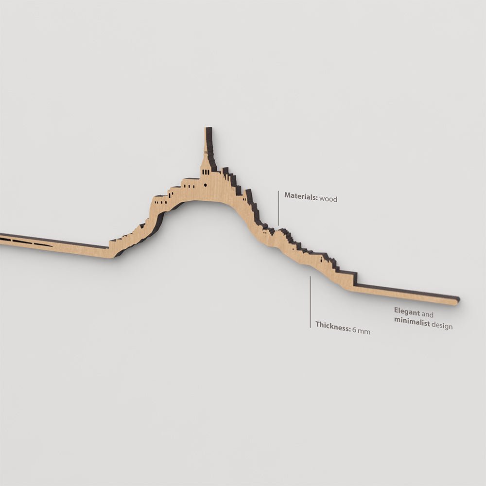 Textura de la madera marrón en el skyline Mont Saint-Michel.