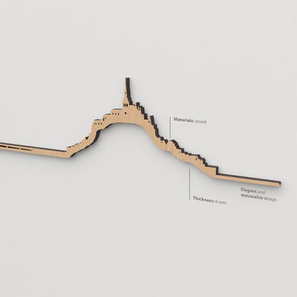 Textura de la madera marrón en el skyline Mont Saint-Michel.