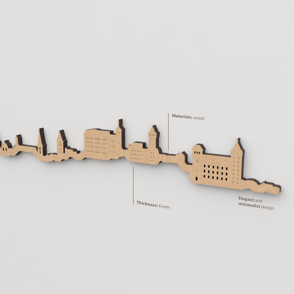 Textura de la madera marrón en el skyline Nuremberg.