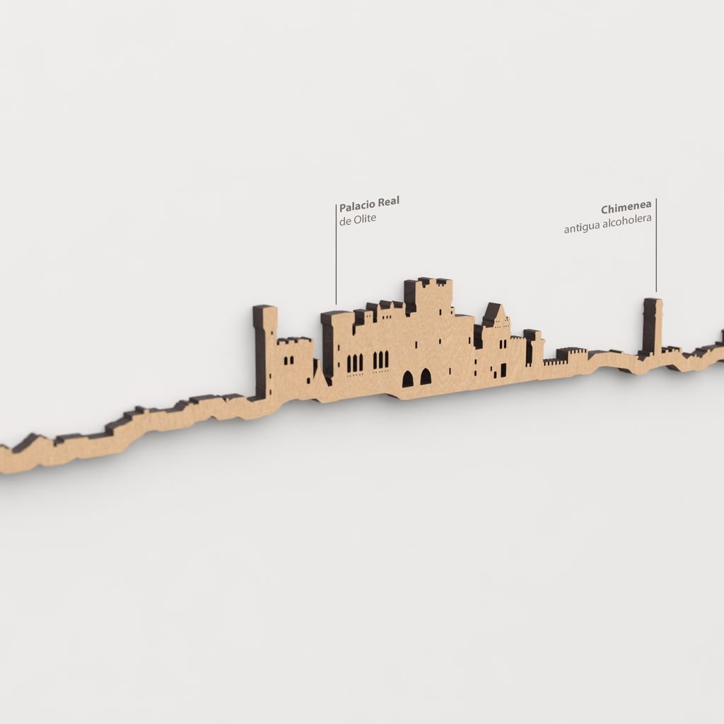 Textura de la madera marrón en el skyline Olite.