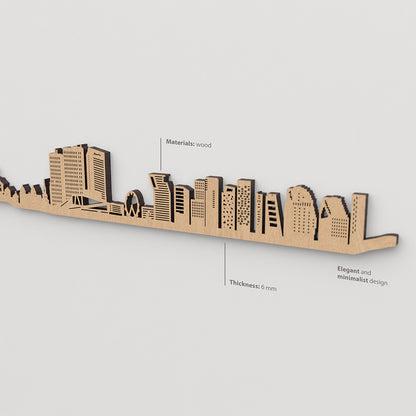 Textura de la madera marrón en el skyline Oslo.