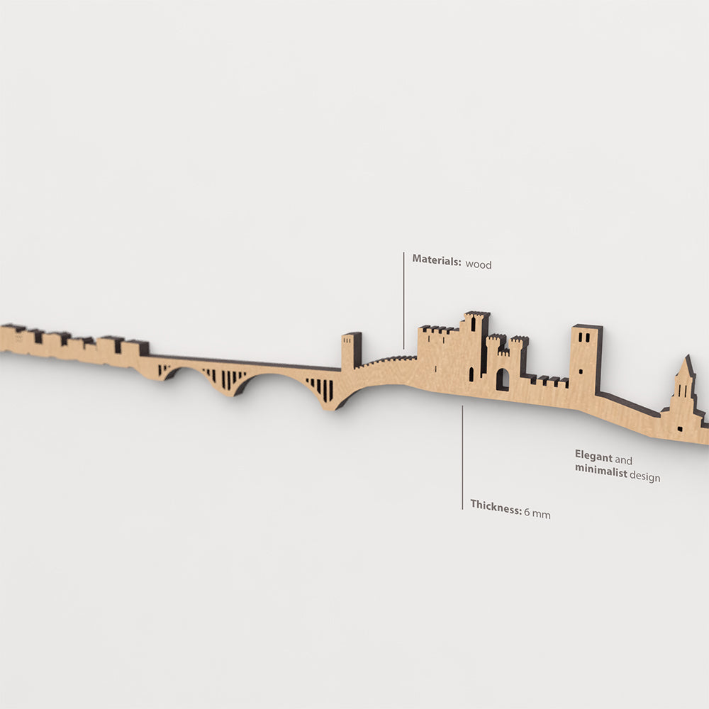 Textura de la madera marrón en el skyline Ponferrada.